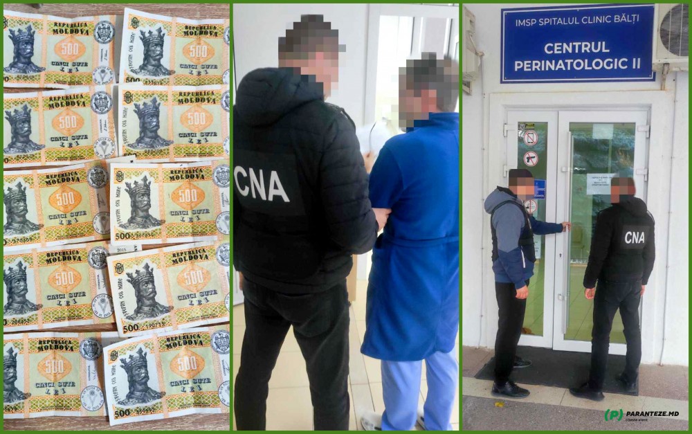 Medicul-șef al Centrului Perinatologic Bălți, reținut de CNA, după ce ar fi cerut bani pentru asistarea unei nașteri